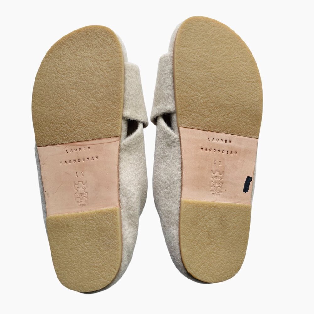 Lauren Manoogian Alpaca Criss Cross Slide Sandals - Picture 10 of 13